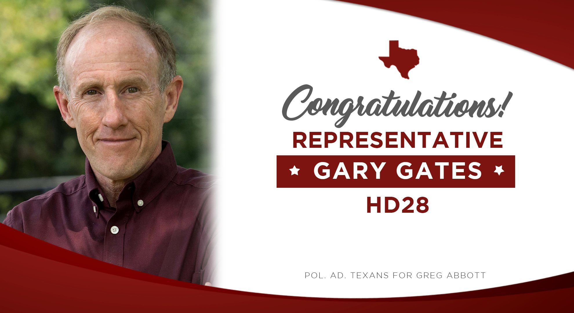 Governor Abbott Congratulates Gary Gates On Primary Victory - Greg Abbott