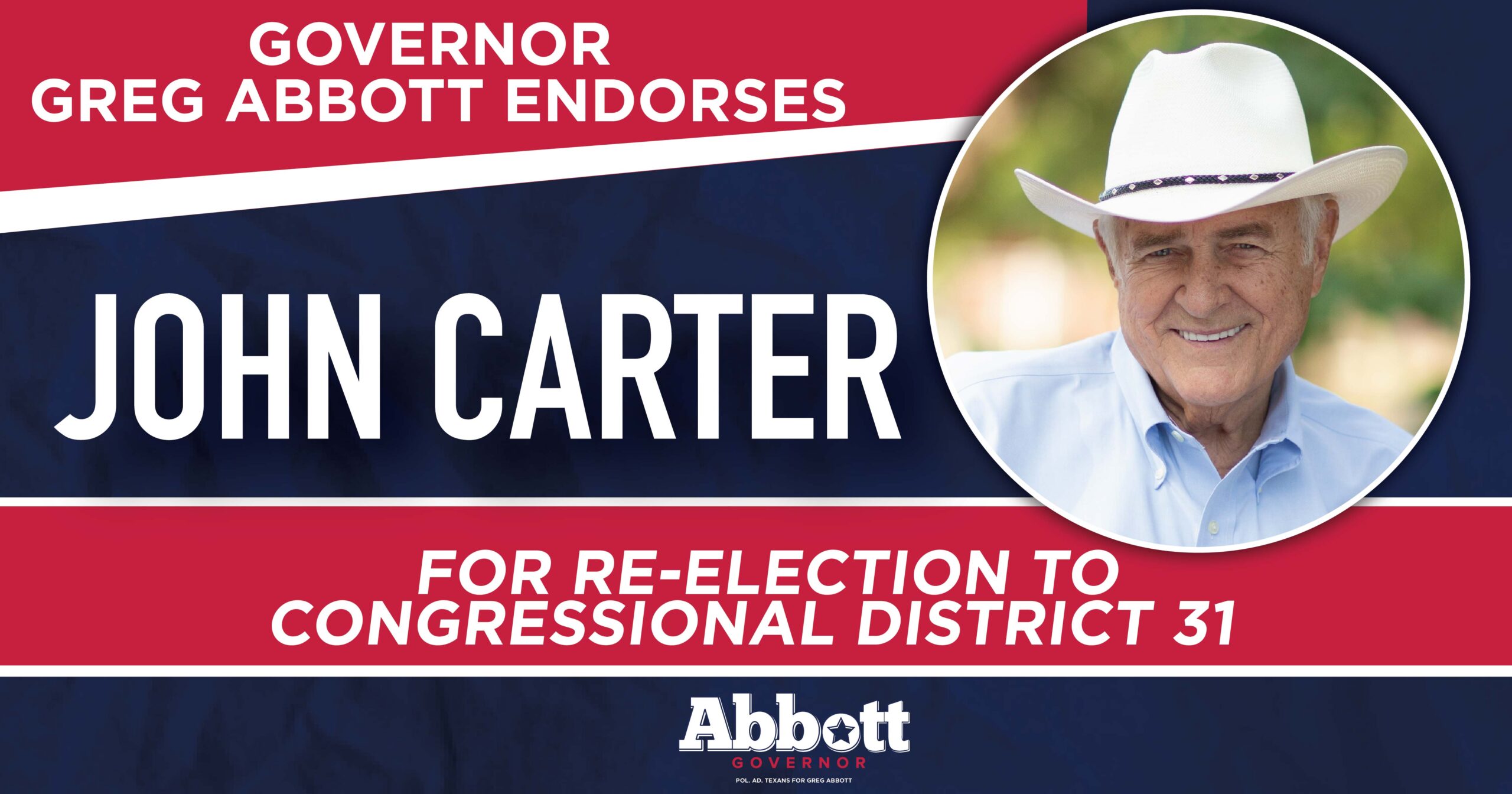 Governor Abbott Endorses Congressman John Carter For Re-Election To ...